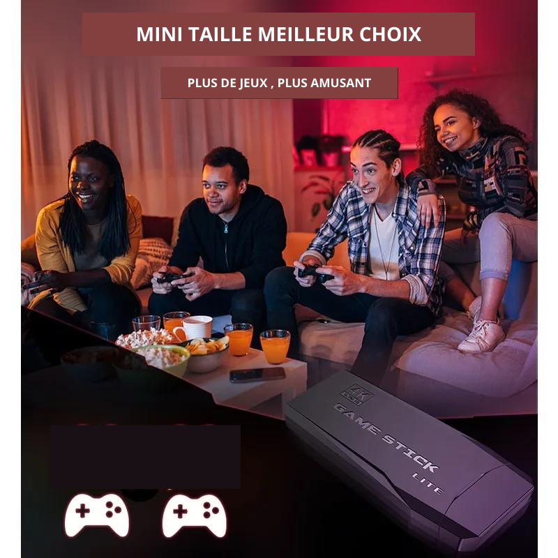 Console de jeu vidéo avec double manette sans fil, 2.4G