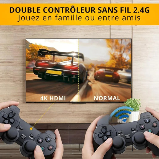 Console de jeu vidéo avec double manette sans fil, 2.4G